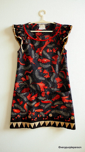 Black and red batik dress