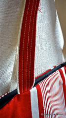 Red stripes tote bag