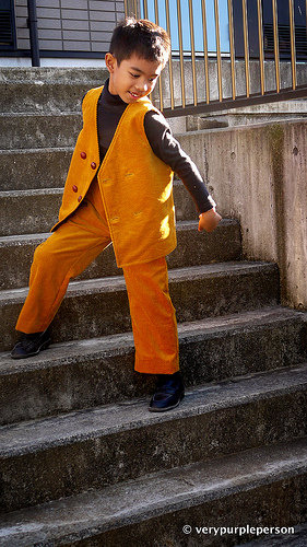 Yellow corduroy vest and pants