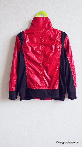 Red parachute jacket