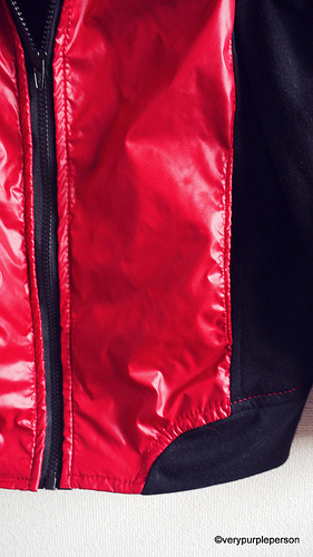 Red parachute jacket