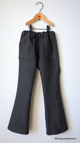 Grey flared pants