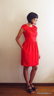 Red silk dress (Simplicity 2281)
