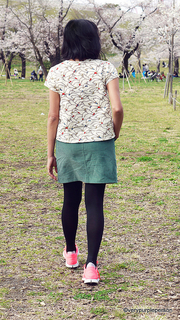 Scout woven tee and Moss skirt