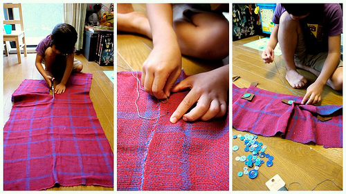 Sewing a scarf